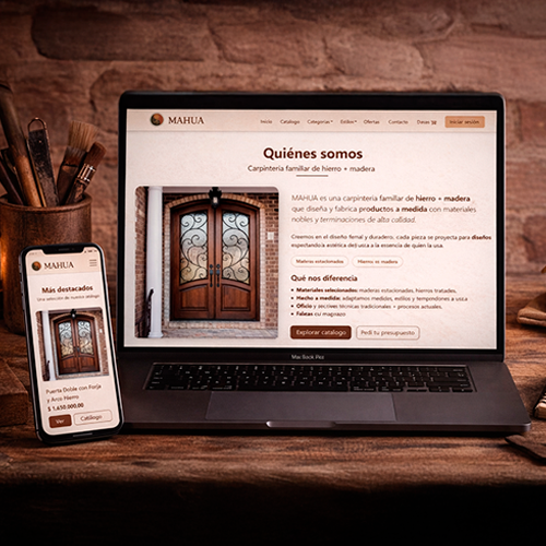 Vista previa del sistema web MAHUA